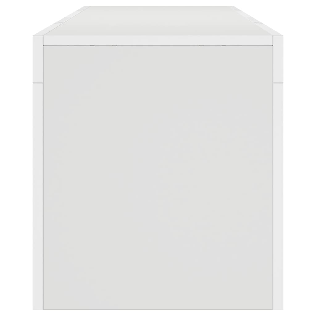 tv-bord med LED-lys 140x36,5x40 cm hvid