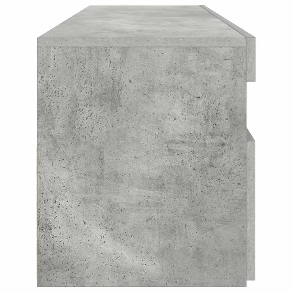 tv-bord med LED-lys 90x35x40 cm betongrå