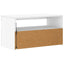 tv-bord med LED-lys 75x35x40 cm hvid