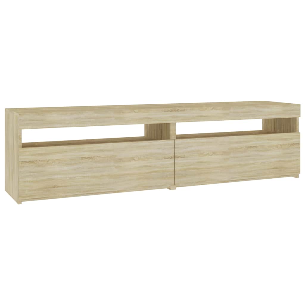 tv-borde 2 stk. med LED-lys 75x35x40 cm sonoma-eg