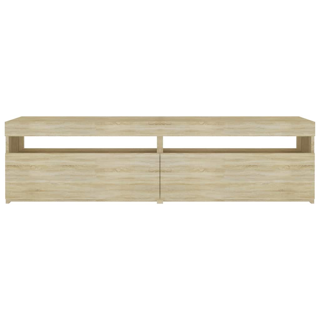 tv-borde 2 stk. med LED-lys 75x35x40 cm sonoma-eg