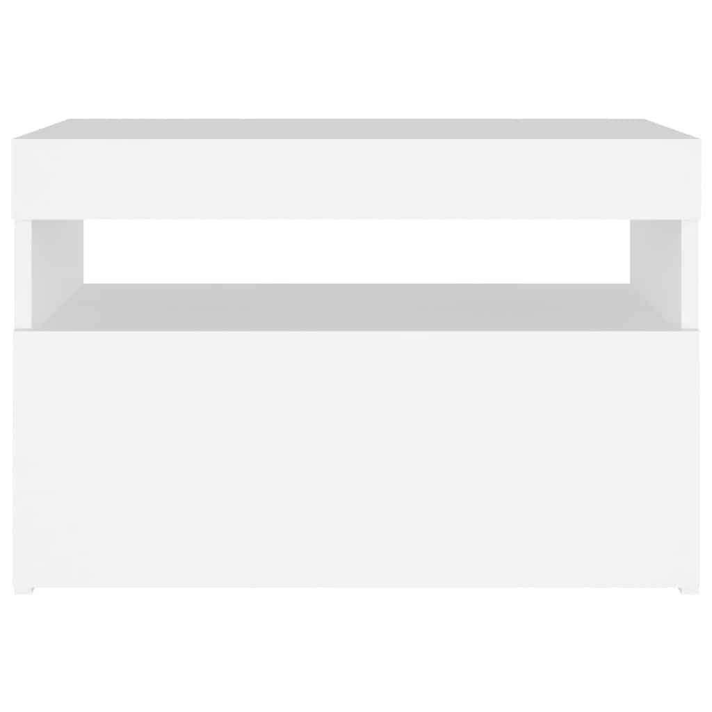 tv-bord med LED-lys 60x35x40 cm hvid