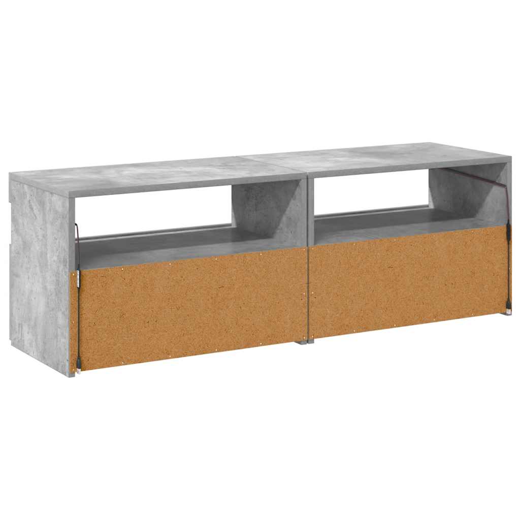 tv-borde med LED-lys 2 stk. 60x35x40 cm betongrå