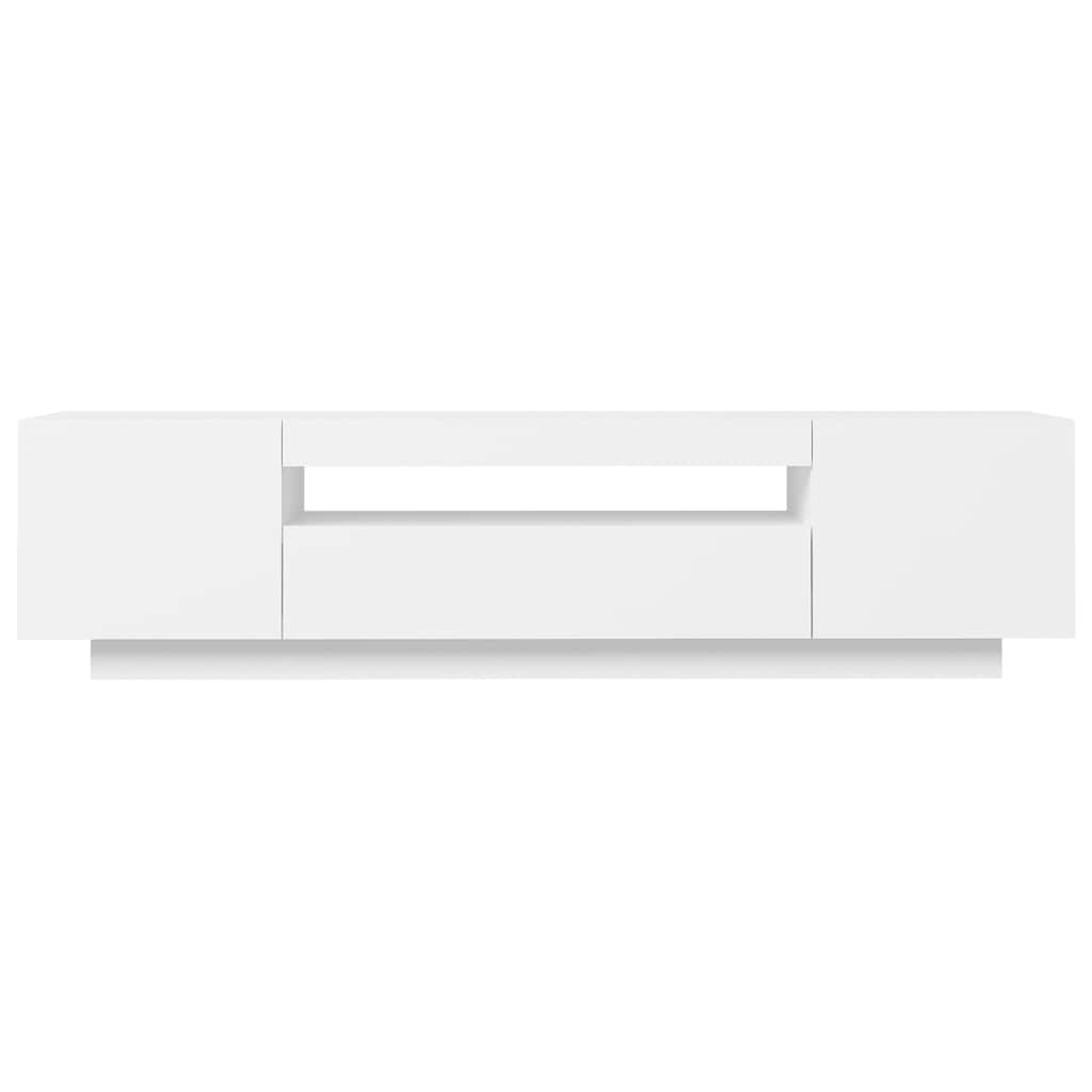tv-skab med LED-lys 160x35x40 cm hvid