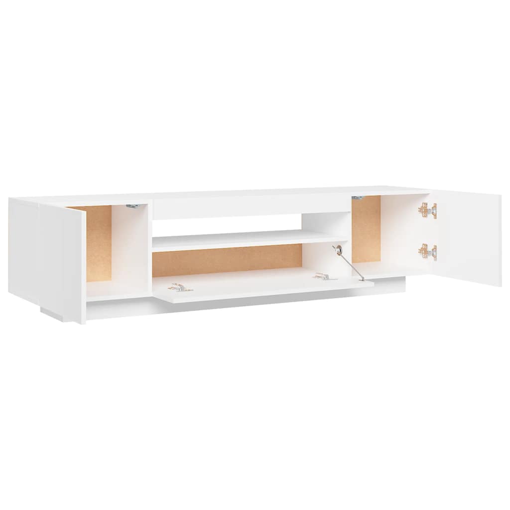 tv-skab med LED-lys 160x35x40 cm hvid