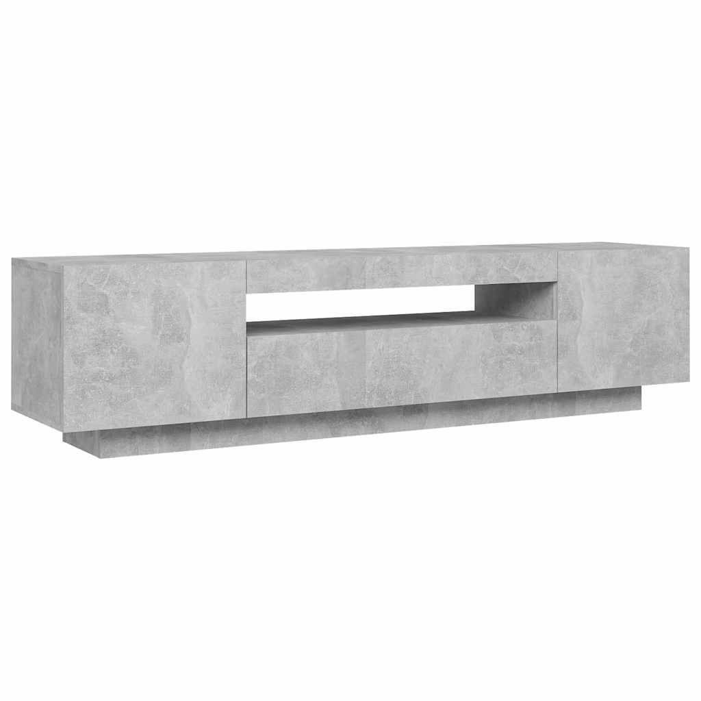tv-skab med LED-lys 160x35x40 cm betongrå