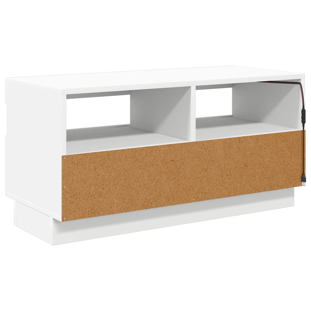 tv-skab med LED-lys 80x35x40 cm hvid