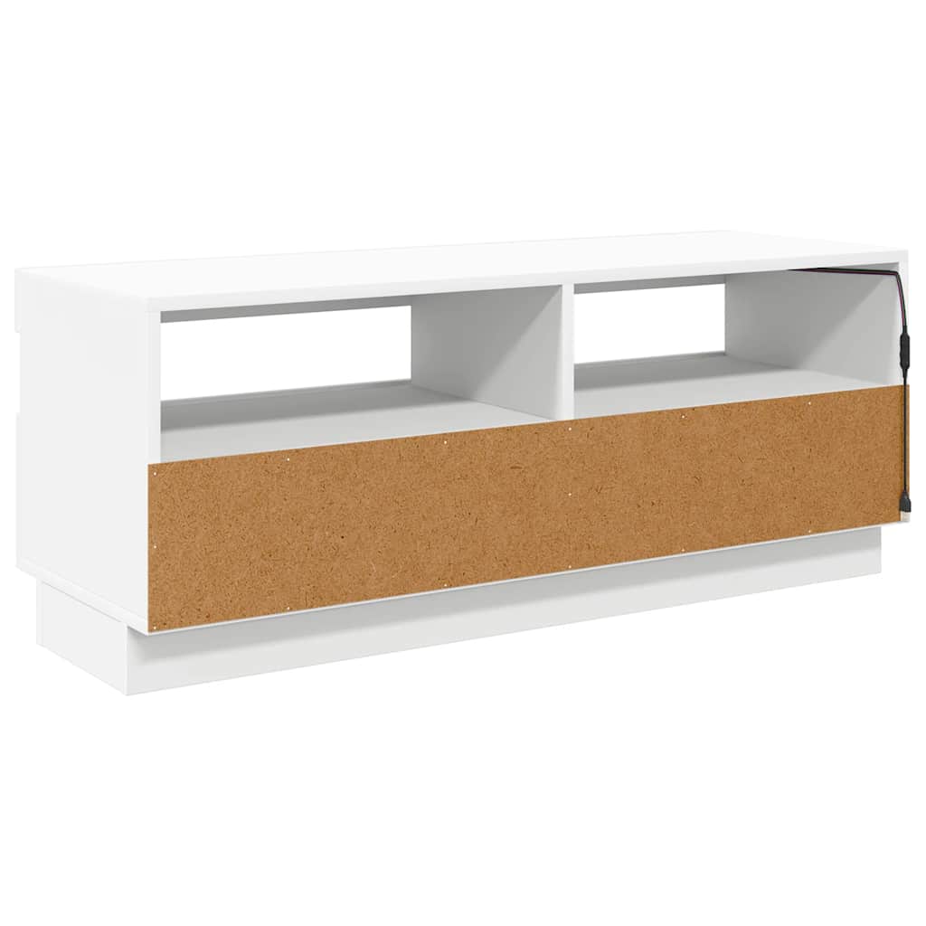 tv-skab med LED-lys 100x35x40 cm hvid