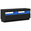 tv-skab med LED-lys 100x35x40 cm sort