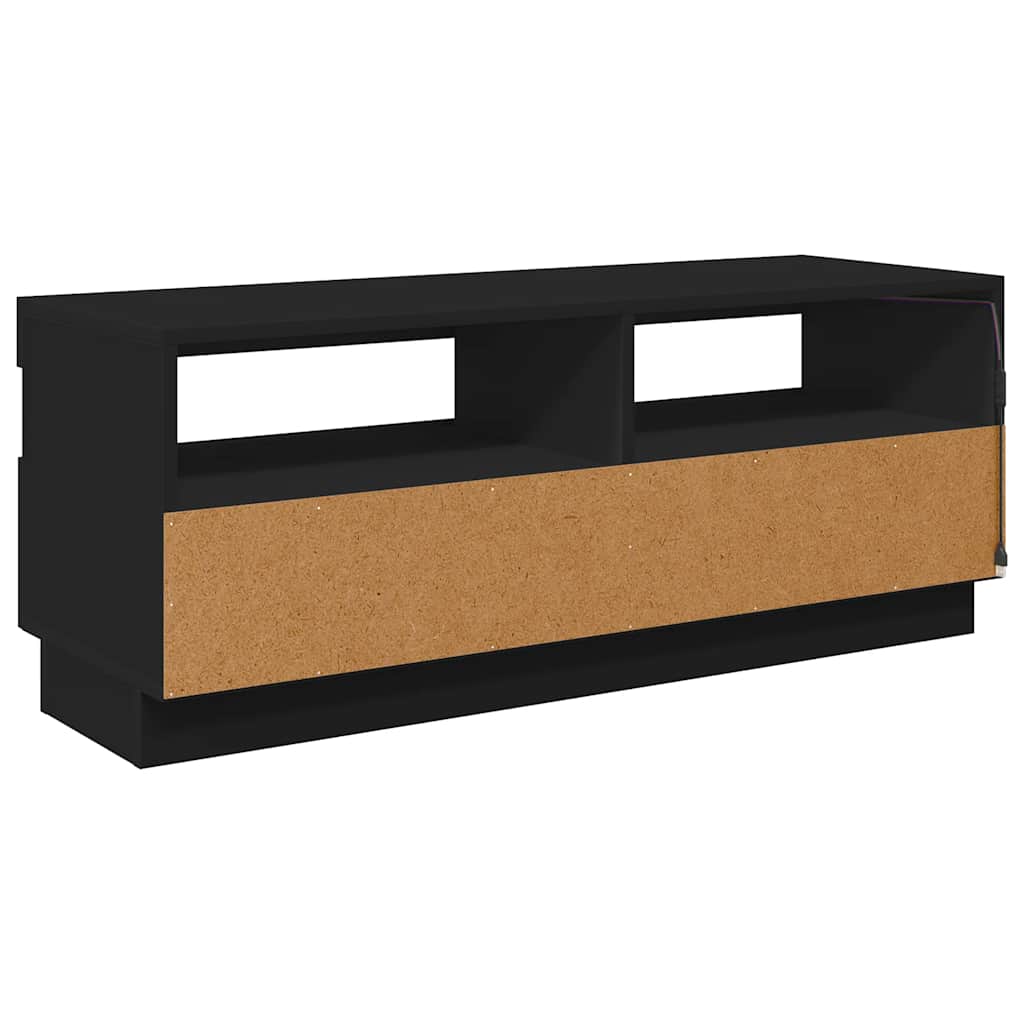 tv-skab med LED-lys 100x35x40 cm sort