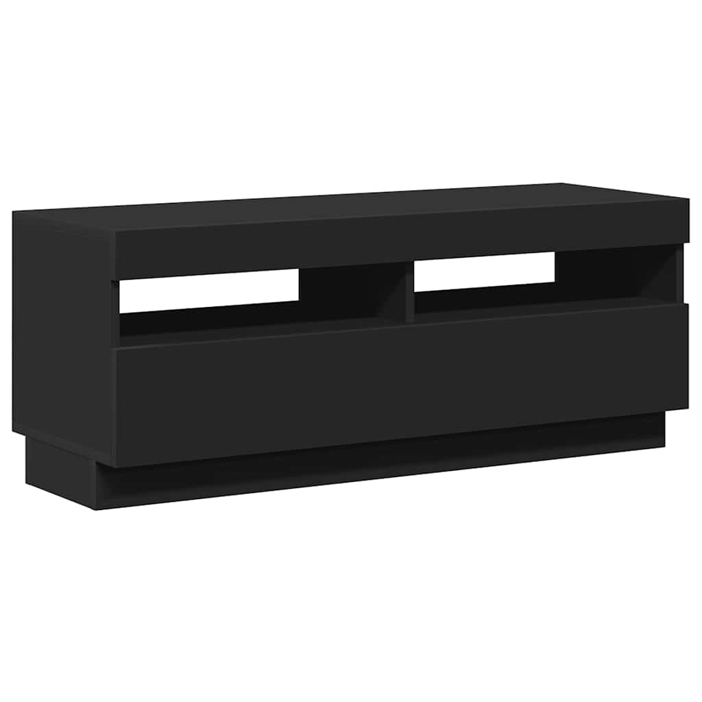 tv-skab med LED-lys 100x35x40 cm sort