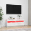 tv-skab med LED-lys 100x35x40 cm hvid højglans