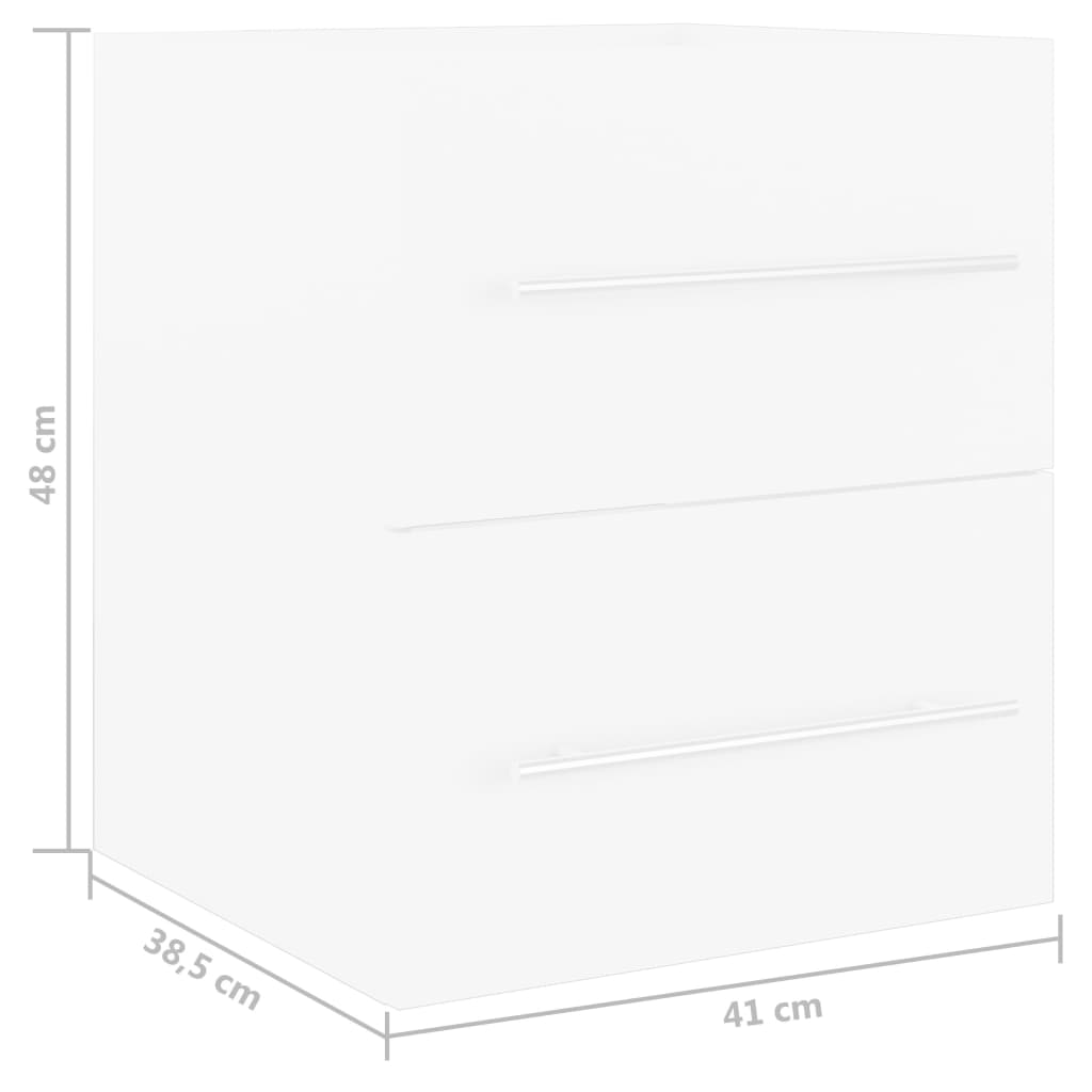 skab til håndvask 41x38,5x48 cm konstrueret træ hvid
