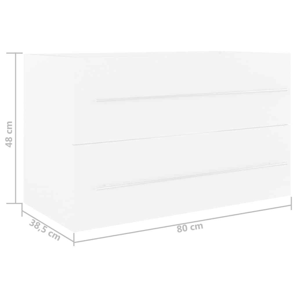 skab til håndvask 80x38,5x48 cm konstrueret træ hvid