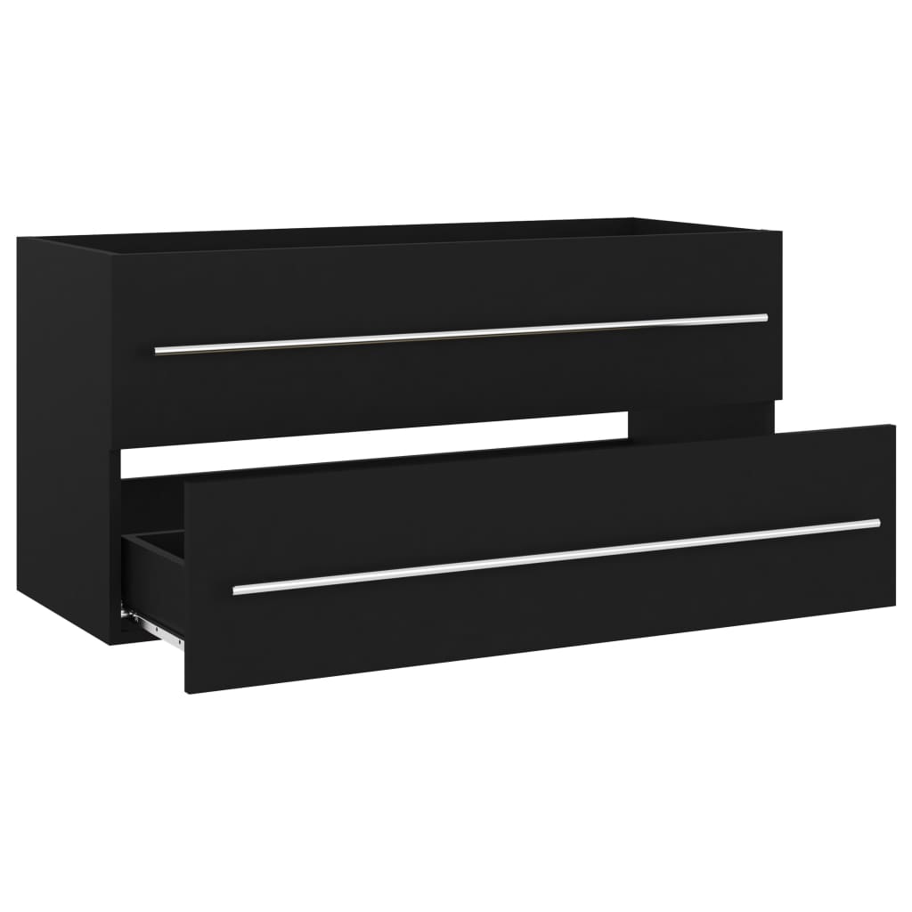 skab til håndvask 100x38,5x48 cm konstrueret træ sort