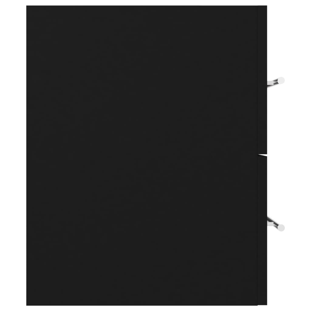 skab til håndvask 100x38,5x48 cm konstrueret træ sort