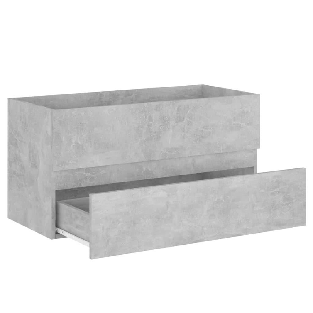 skab til håndvask 90x38,5x45 cm konstrueret træ betongrå