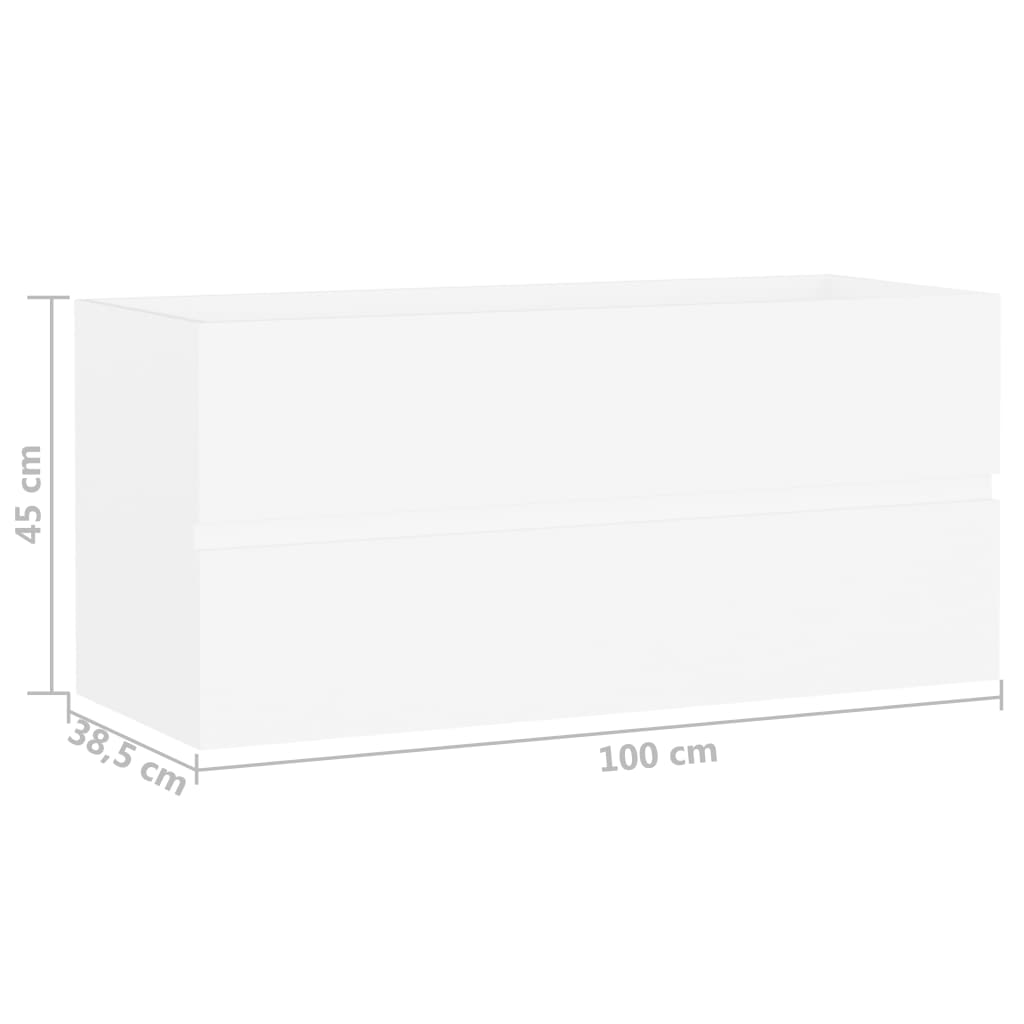 skab til håndvask 100x38,5x45 cm konstrueret træ hvid