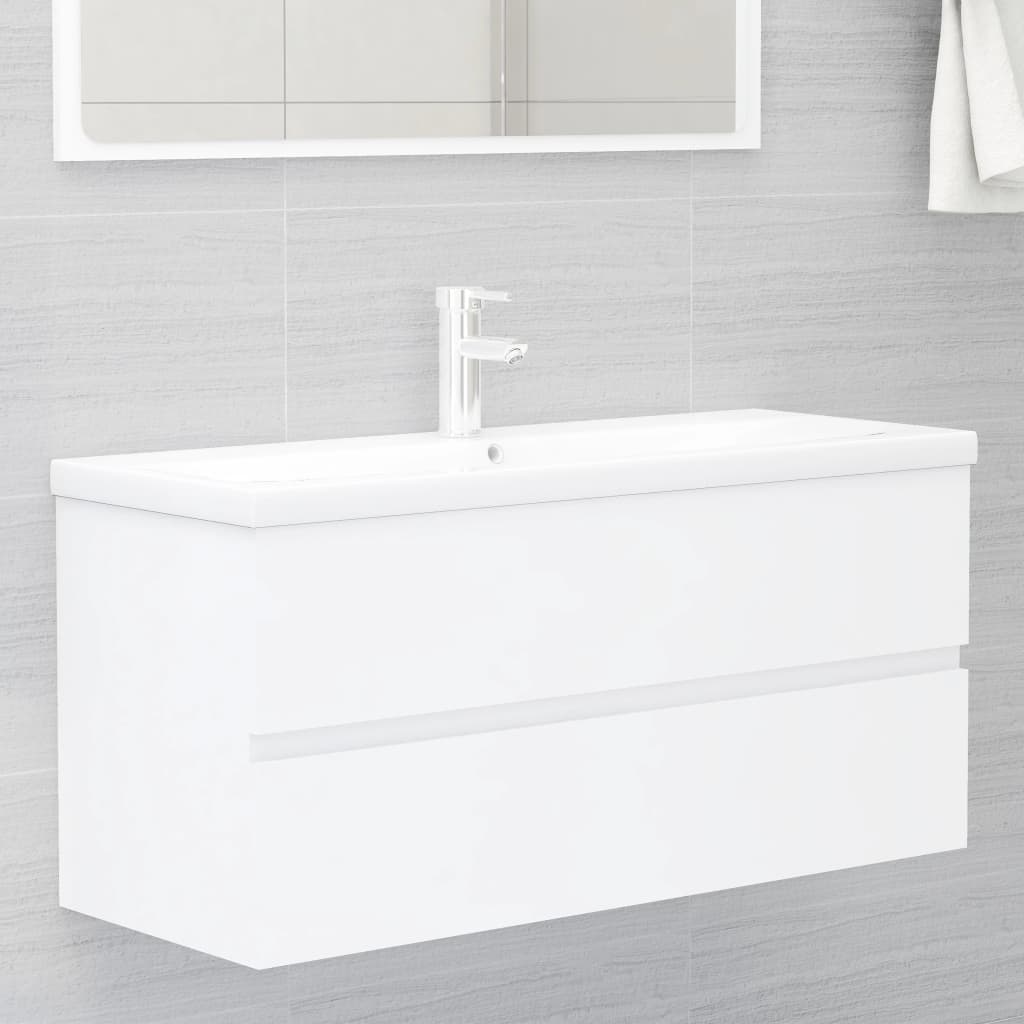 skab til håndvask 100x38,5x45 cm konstrueret træ hvid