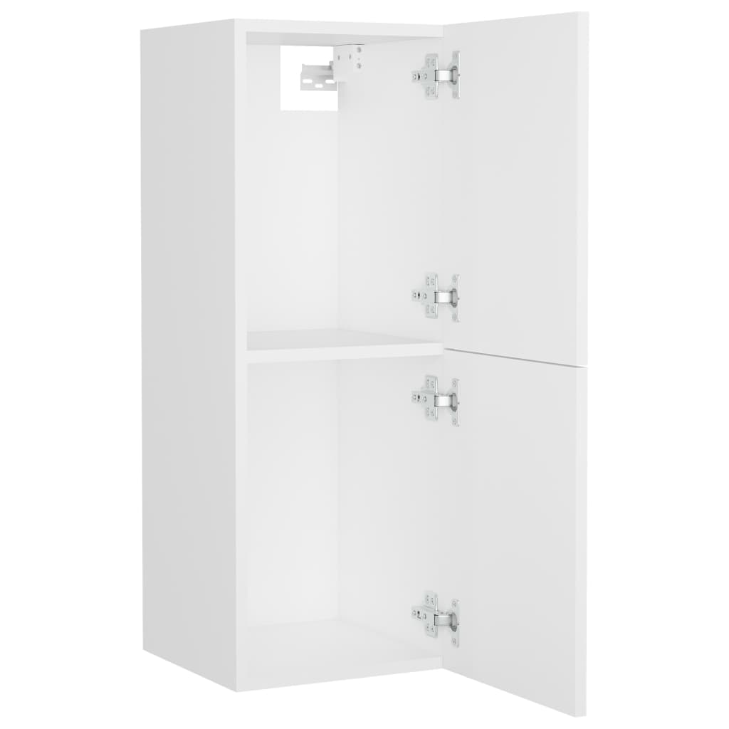 badeværelsesskab 30x30x80 cm konstrueret træ hvid