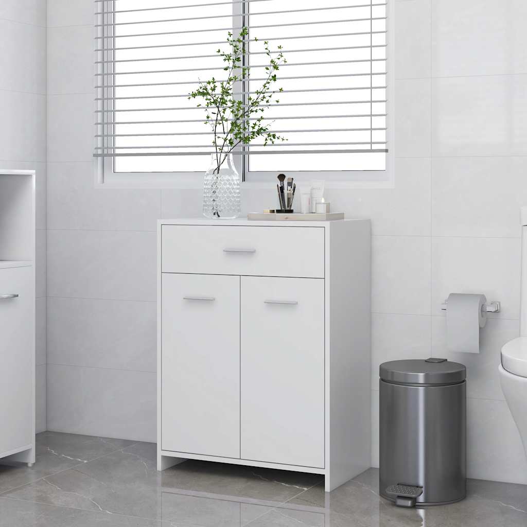 badeværelsesskab 60x33x80 cm konstrueret træ hvid