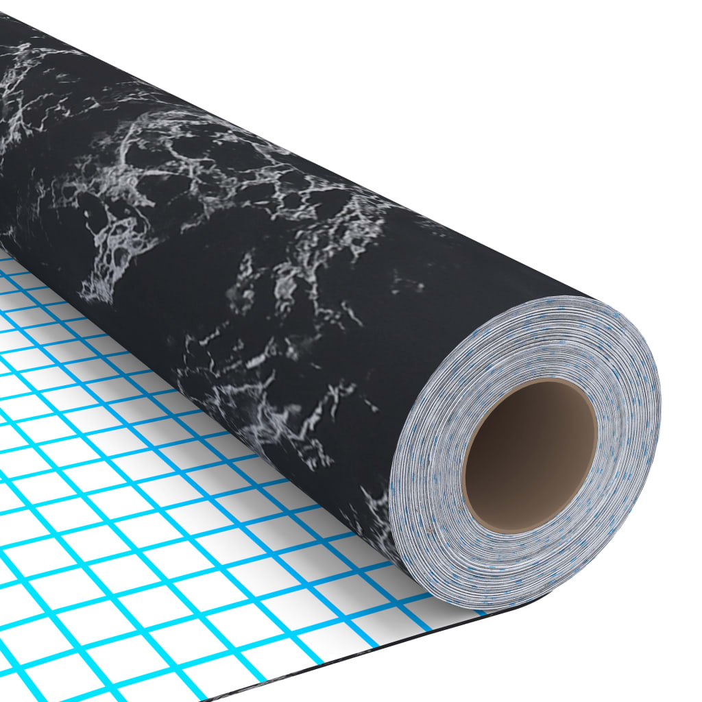 selvklæbende folie til møbler 500x90 cm PVC sort sten