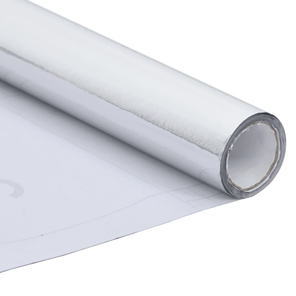 selvklæbende folie til møbler 500x90 cm PVC sølvfarvet højglans