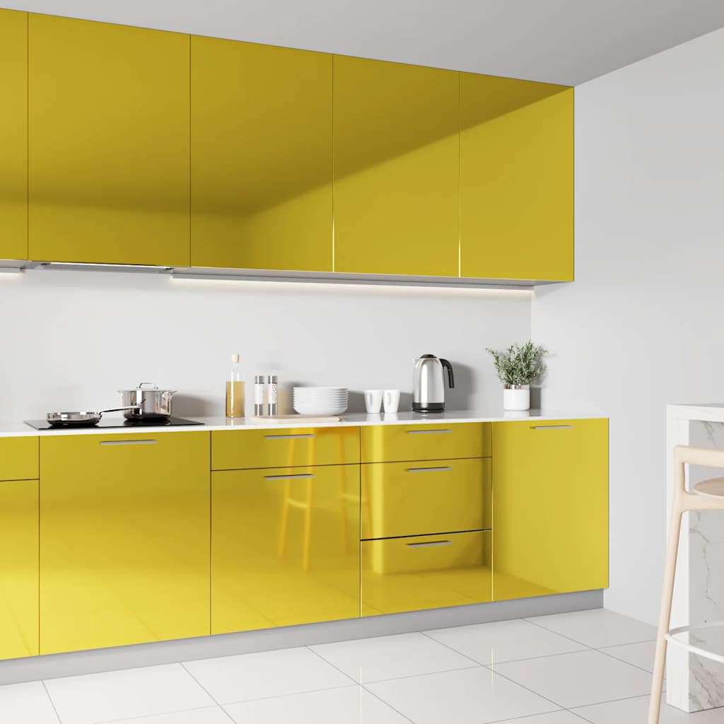 selvklæbende folie til møbler 500x90 cm PVC gylden højglans