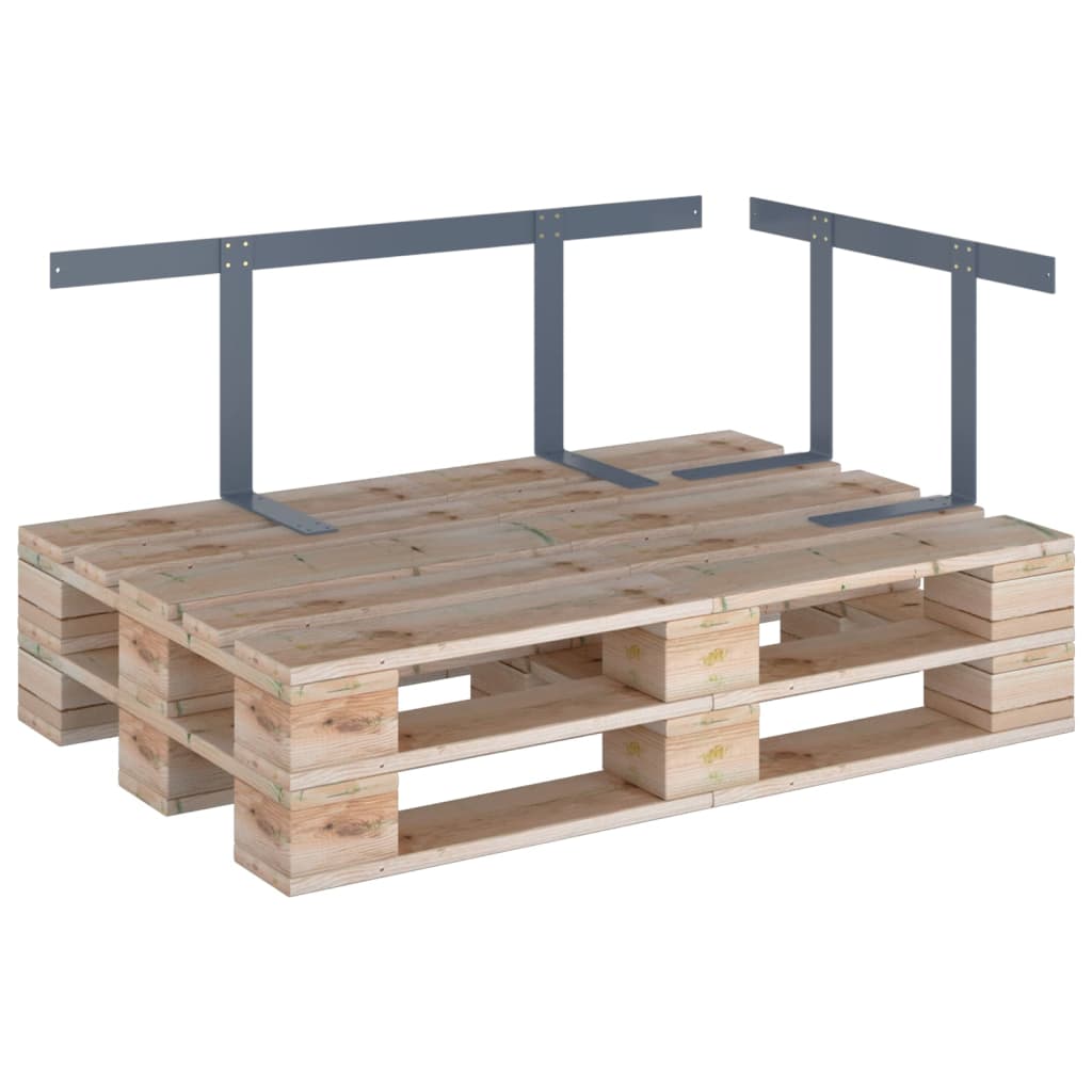 ryglæn til pallesofa 110 cm jern lysegrå