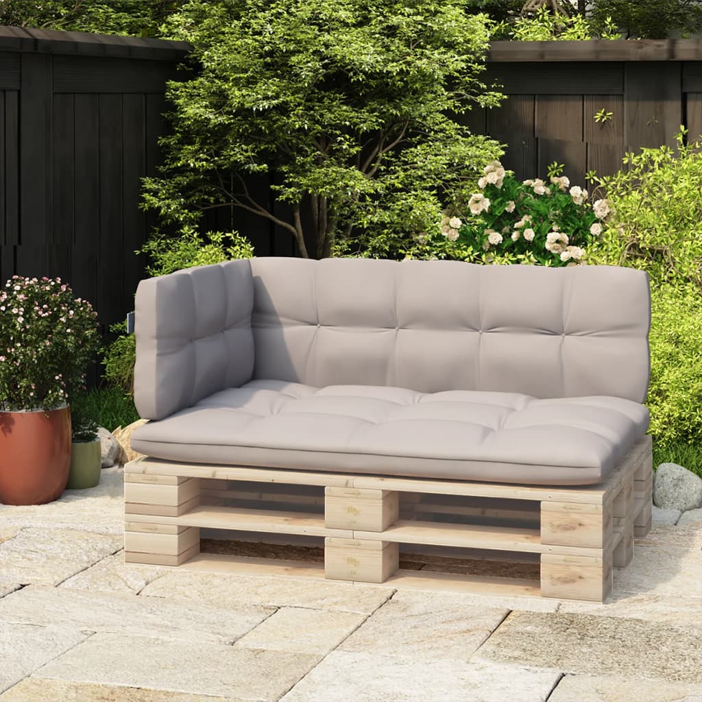 ryglæn til pallesofa 110 cm jern lysegrå