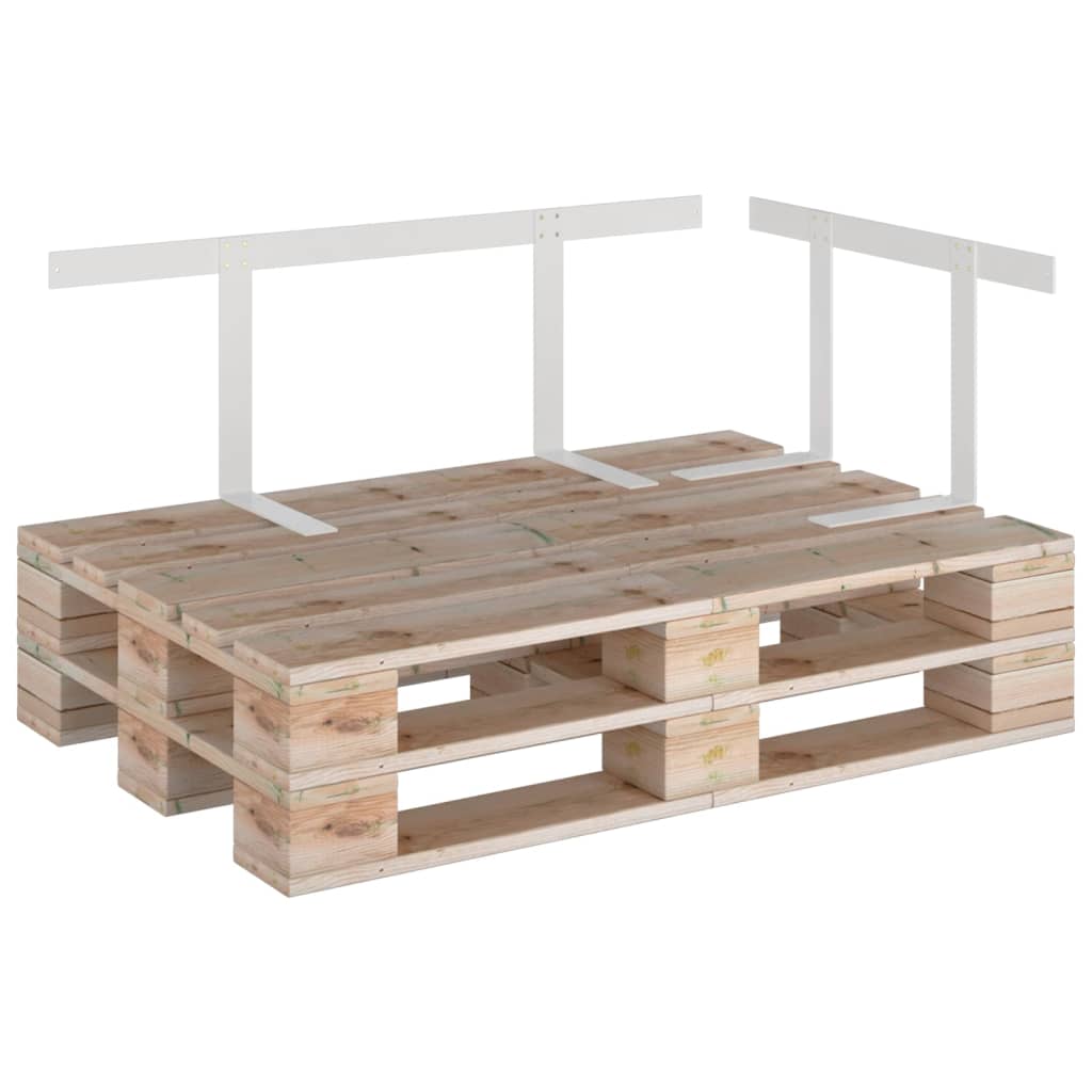 ryglæn til pallesofa 110 cm jern hvid