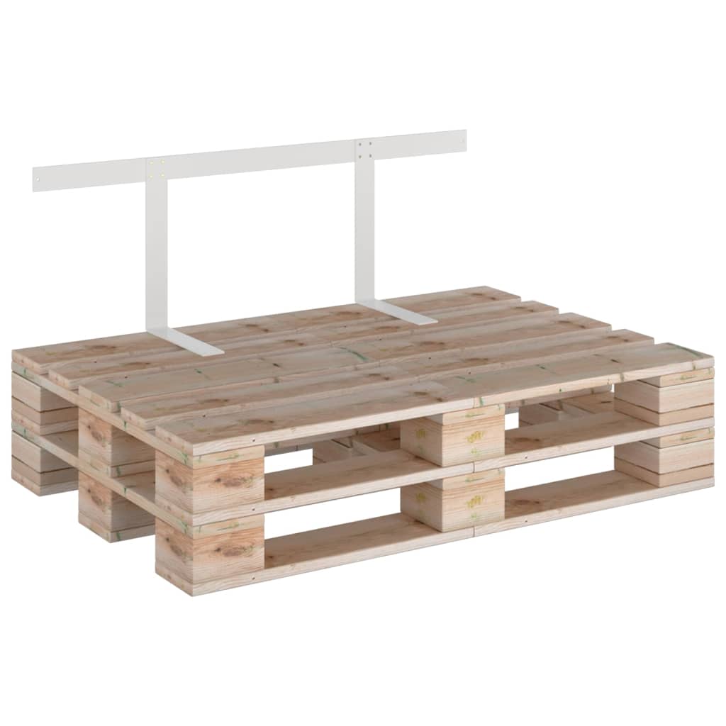 ryglæn til pallesofa 110 cm jern hvid