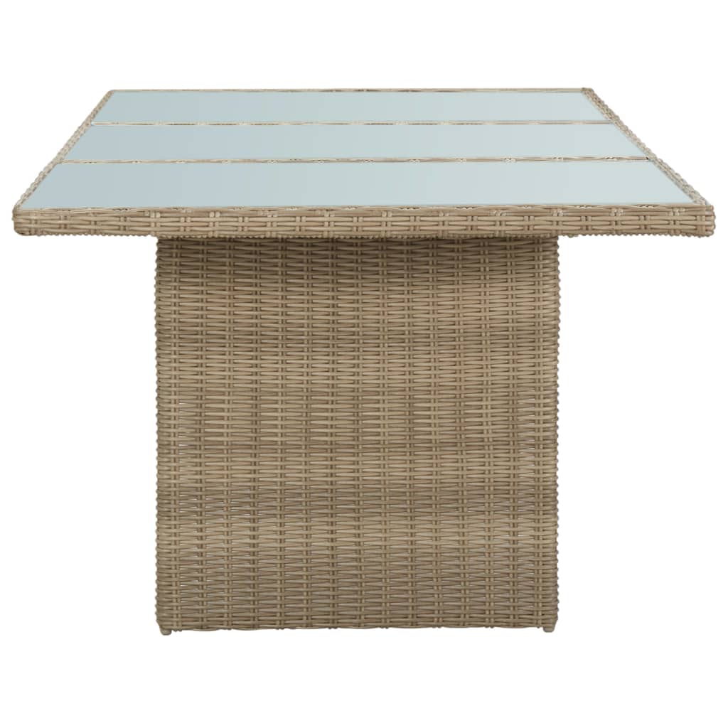 spisebordssæt til haven 7 dele polyrattan brun