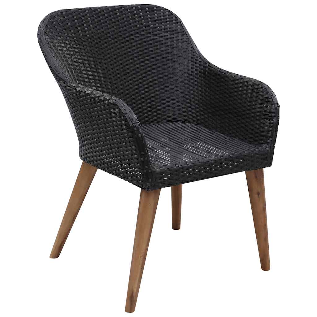 spisebordssæt til haven 9 dele polyrattan sort