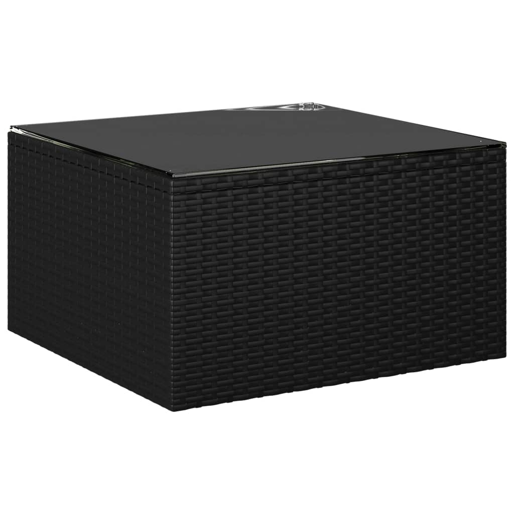 loungesæt til haven 9 dele med hynder polyrattan sort