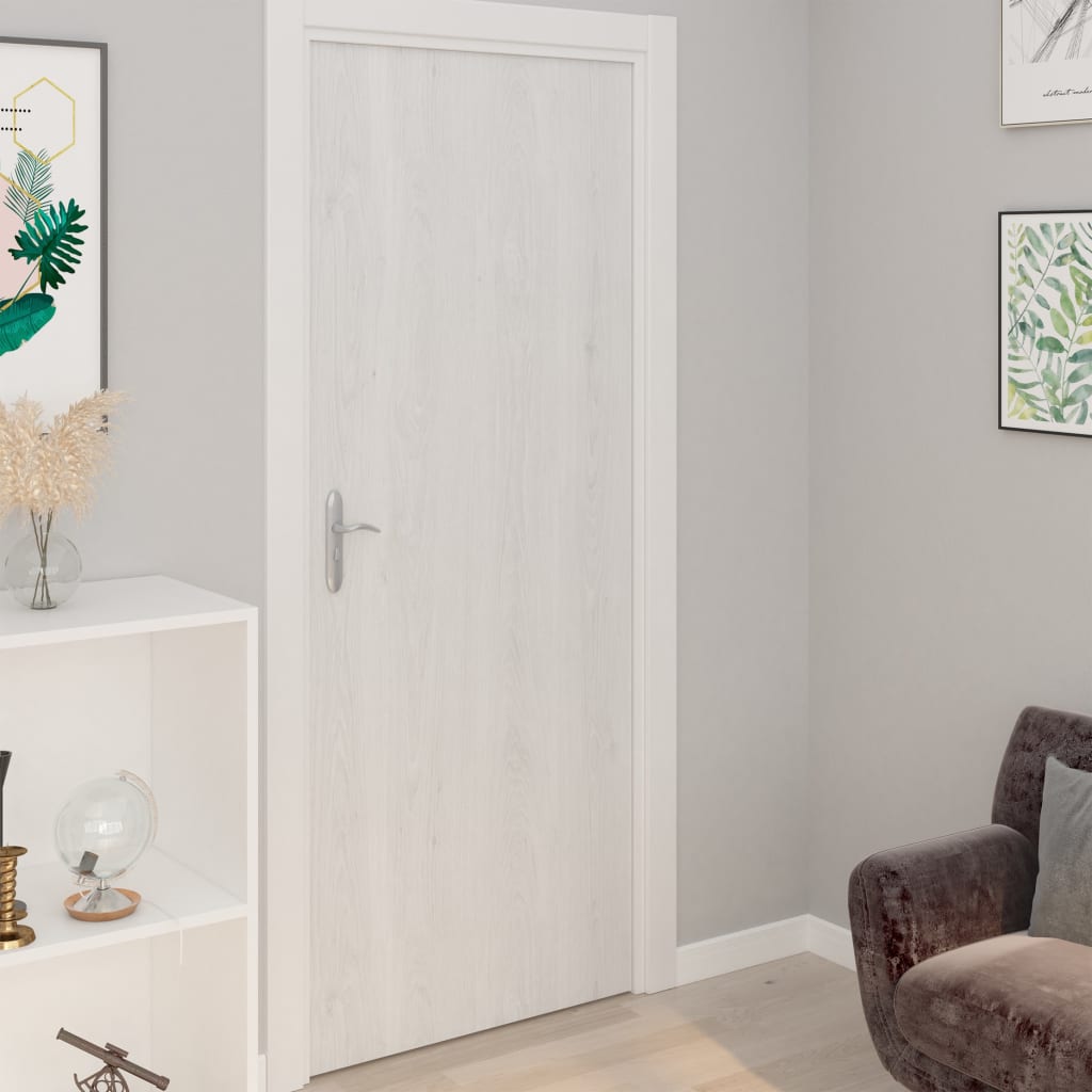 selvklæbende dørfolie 4 stk. 210x90 cm PVC hvidt træ