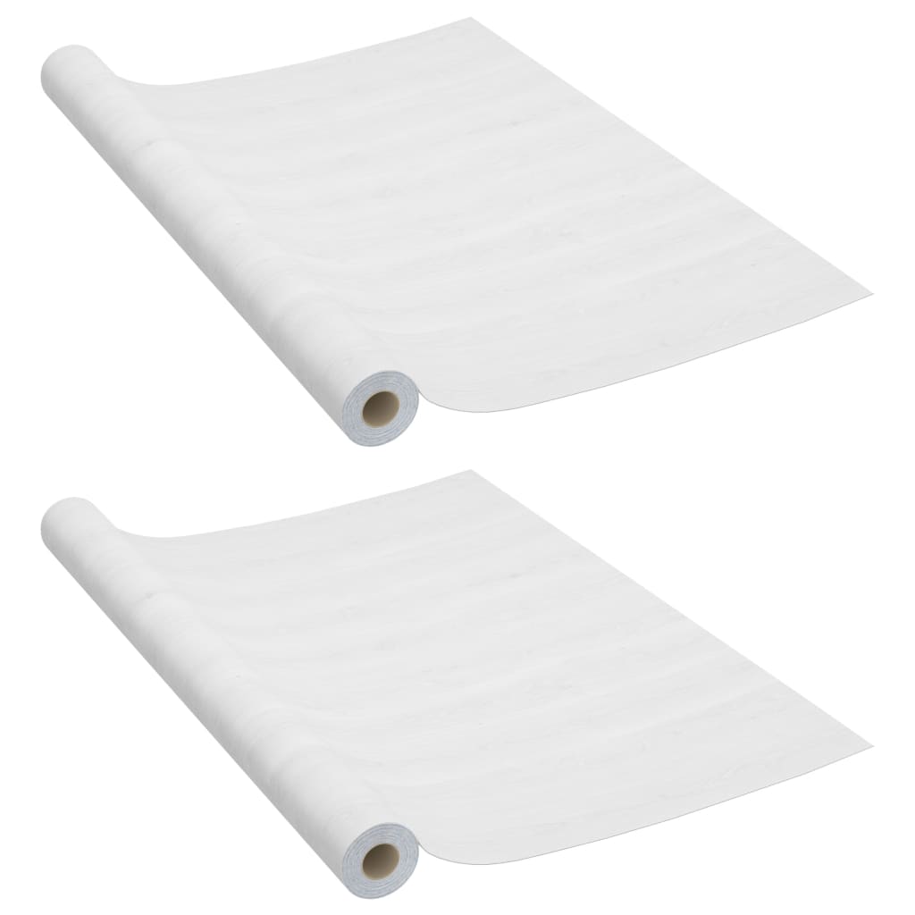 selvklæbende møbelfolie 2 stk. 500x90 cm PVC hvidt træ