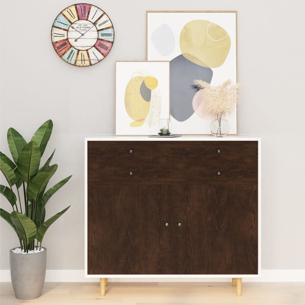 selvklæbende møbelfolie 2 stk. 500x90 cm PVC mørkt egetræ
