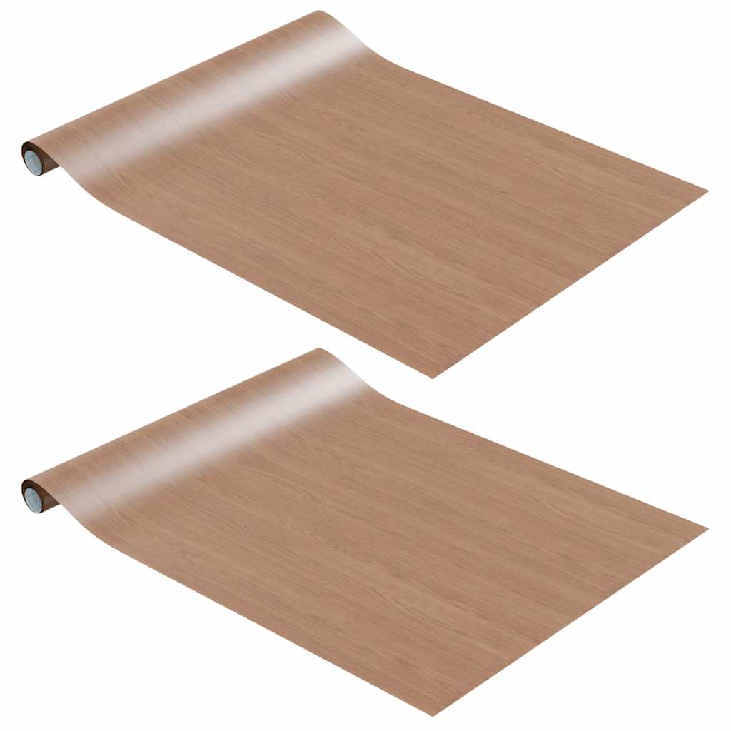 selvklæbende møbelfolie 2 stk. 500x90 cm PVC lyst egetræ