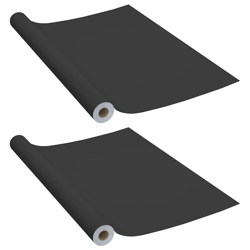 selvklæbende møbelfolie 2 stk. 500x90 cm PVC sort