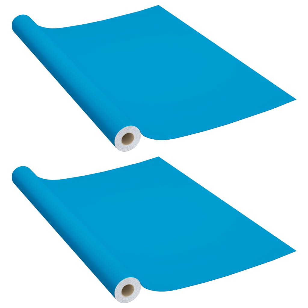 selvklæbende møbelfolie 2 stk. 500x90 cm PVC azurblå