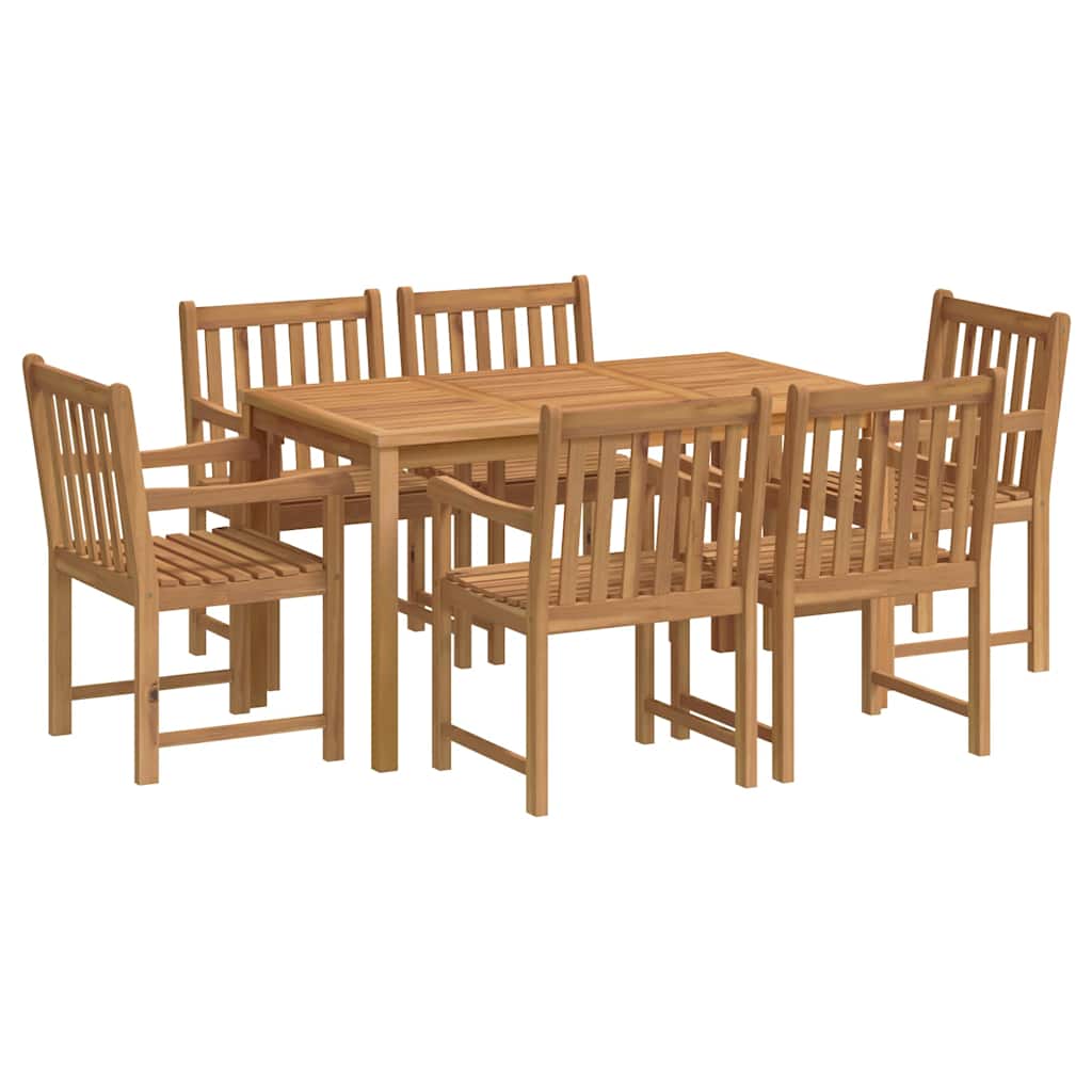 7-delt havespisesæt 140x80 cm massivt teaktræ