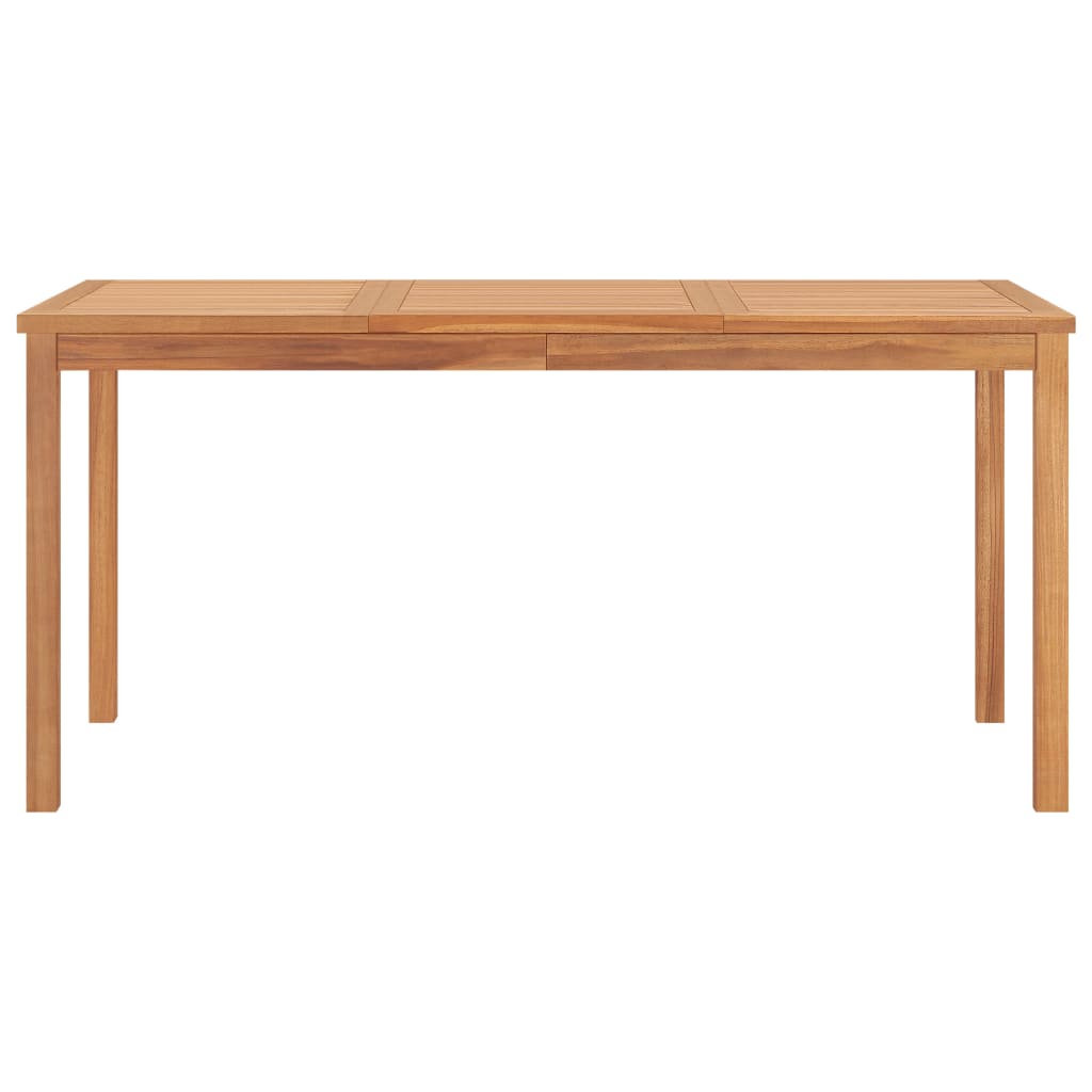 5-delt havespisesæt 160x80 cm massivt teaktræ