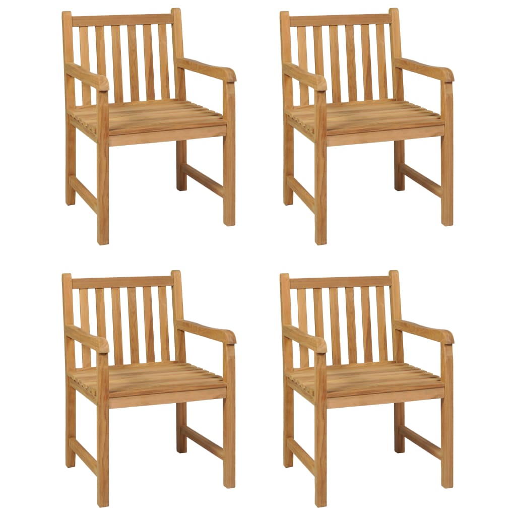 5-delt havespisesæt 160x80 cm massivt teaktræ