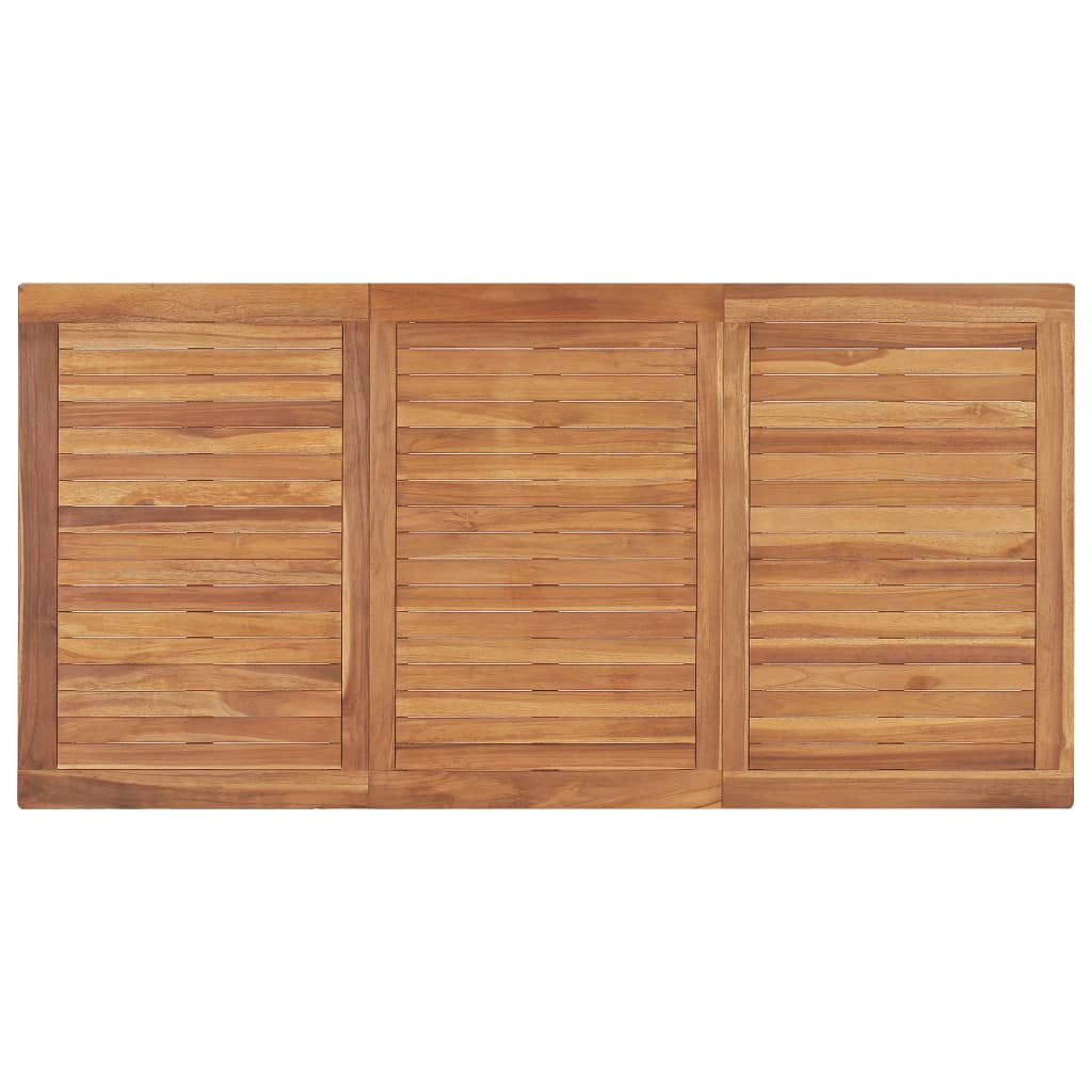 5-delt havespisesæt 160x80 cm massivt teaktræ