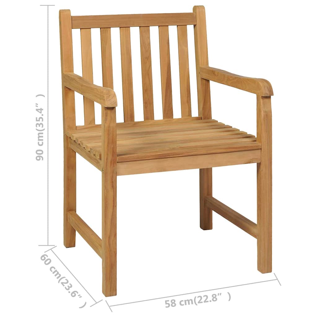 7-delt havespisesæt 180x90 cm massivt teaktræ