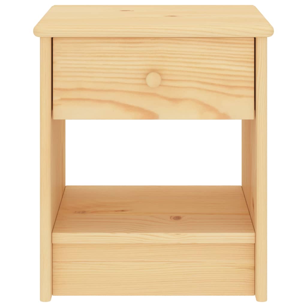 sengebord 35x30x40 cm massivt fyrretræ naturfarvet