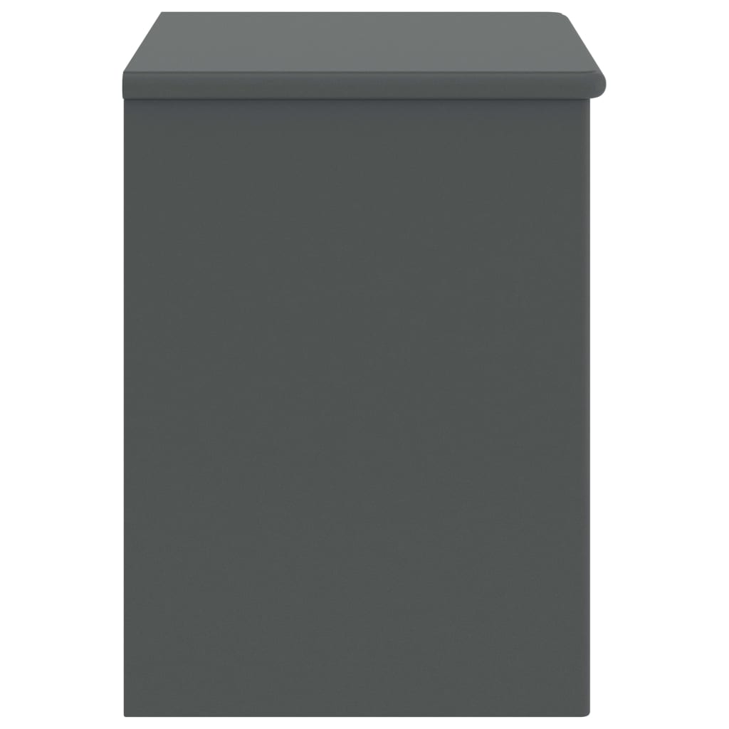 sengebord 35x30x40 cm massivt fyrretræ mørkegrå