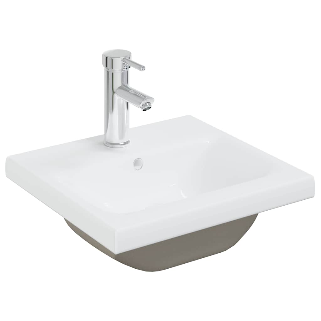 indbygget håndvask med hane 42x39x18 cm keramisk hvid