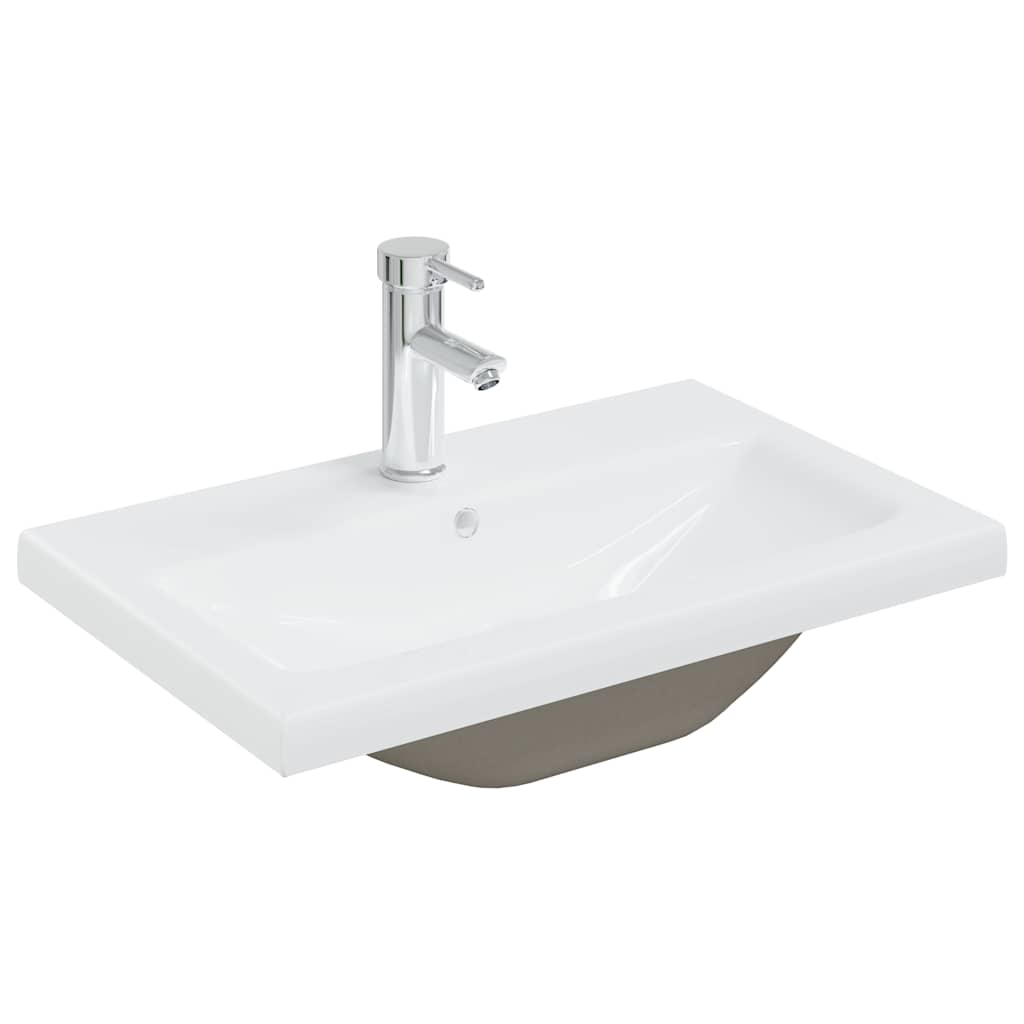 indbygget håndvask med hane 61x39x18 cm keramisk hvid